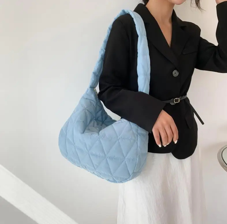 Puffer Quilted Crossbody BagPadded Shoulder BagTrendy Large Capacity Hobo BagEveryday Crossbody BagSecure Travel Purse 250402