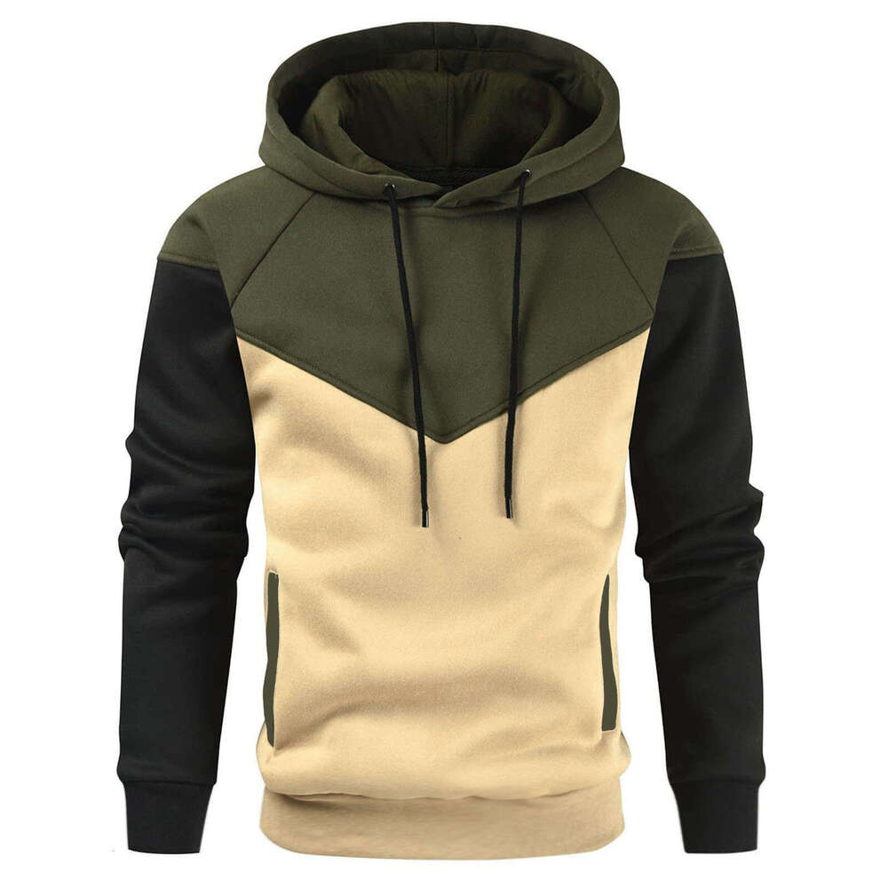 autumn/winter manufacturer's direct supply of color blocked loose sleeves with side seam pockets for youth hoodies. 2025 new casual versatile fas