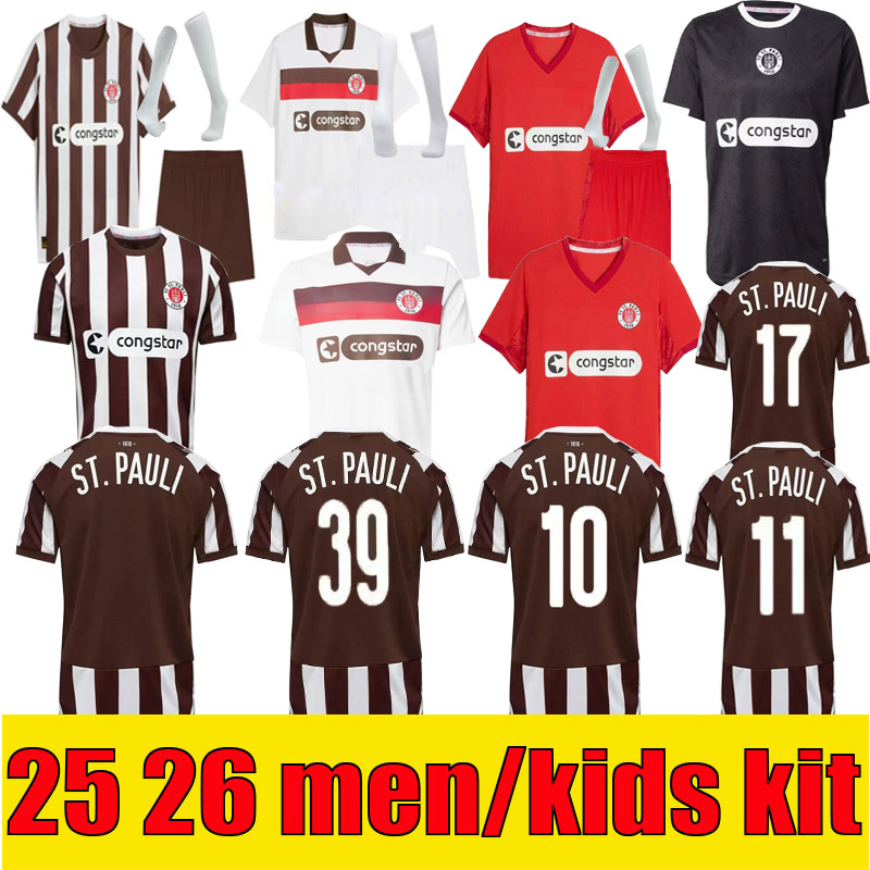 25 26 ST. Pauli AFOLAYAN soccer jerseys FUJITA HOUNTONDJI IRVINE SMITH 2025 2026 CEESAY home away football shirt Uniforms