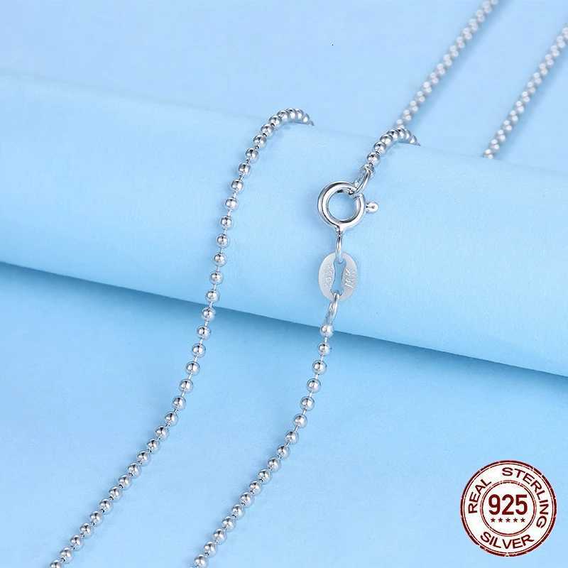 Pure 925 Sterling Silver Chain Necklace for WomenS925 1mm - 2mm Ball Beads Collar De Cadena De Plata 40cm-50cm Long DIY JewelryXJ251104