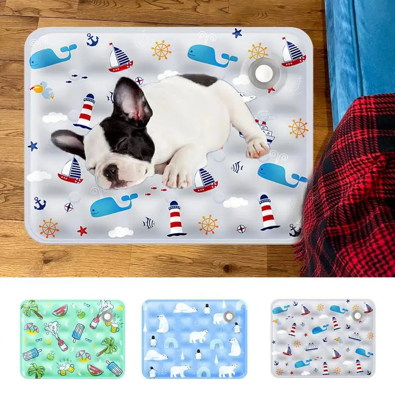 Pet Cooling Mat Dog Cat Sleeping Pad Cool Ice Silk Portable Mattress Blanket Summer Small Animal Cats Dogs Cold Bed Mat 250402