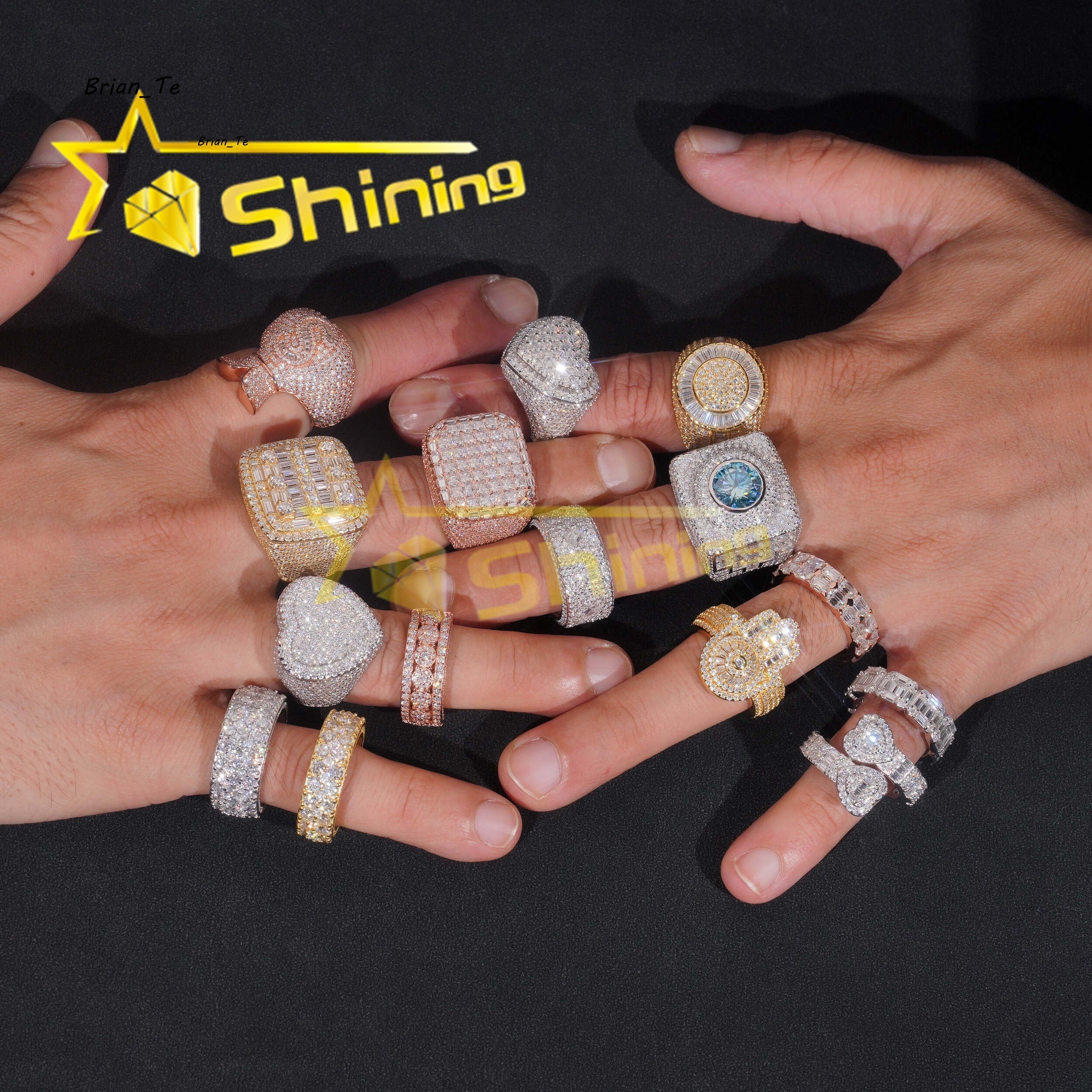 Newest Luxury Mens Moissanite Pass Diamonds Tester GRA Certificate S925 Gold Plated Iced Out Hip Hop Jewelry