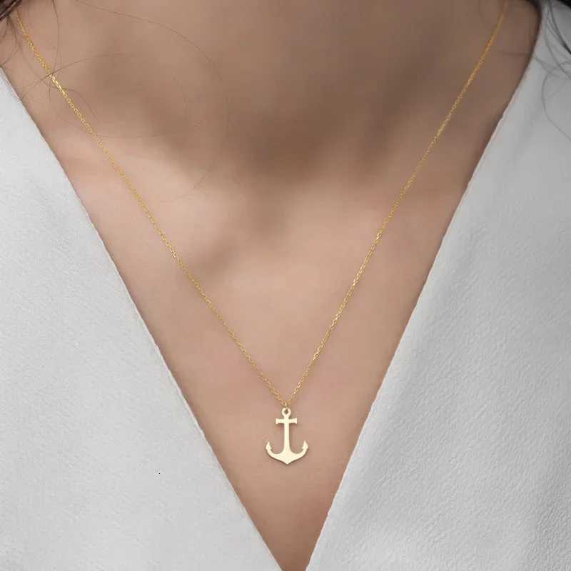 Geometric Sea Anchor Pendant Choker Necklace Stainless Steel Necklace Cross Necklaces For Women Jewelry Bijoux Party GiftsXJ251104