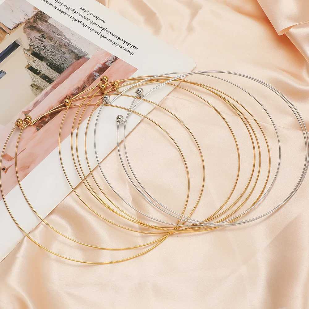 1pc PVD Gold Plated Stainless Steel Adjustable 15cm Collar Women Classic Choker Necklace Handmade Jewelry Party Gifts WholesaleXJ251104