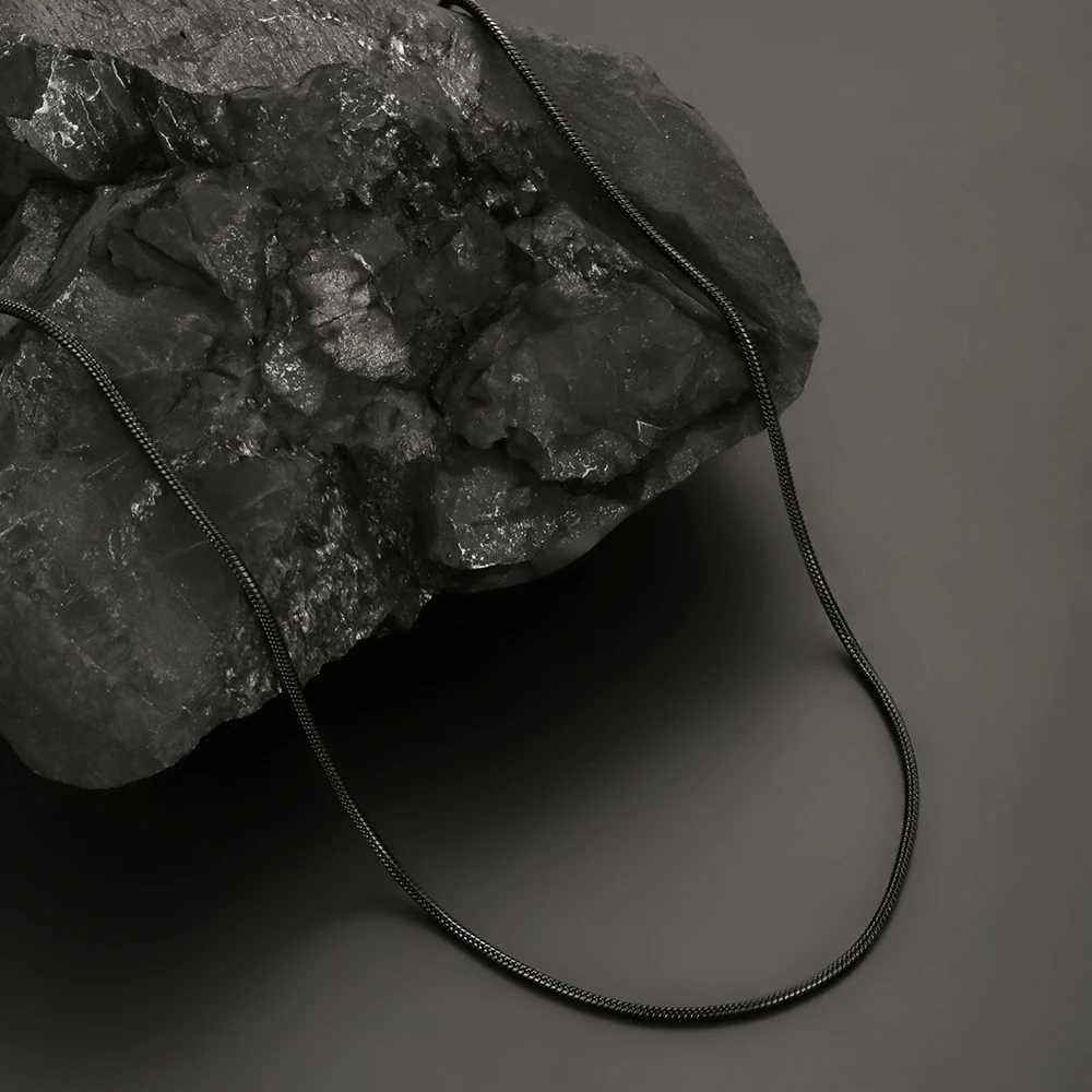 1PC Fashion Minimalism Stainless Steel Black Snake Chain Necklace for Men Women Jewelry Suitable for Daily WearXJ251104