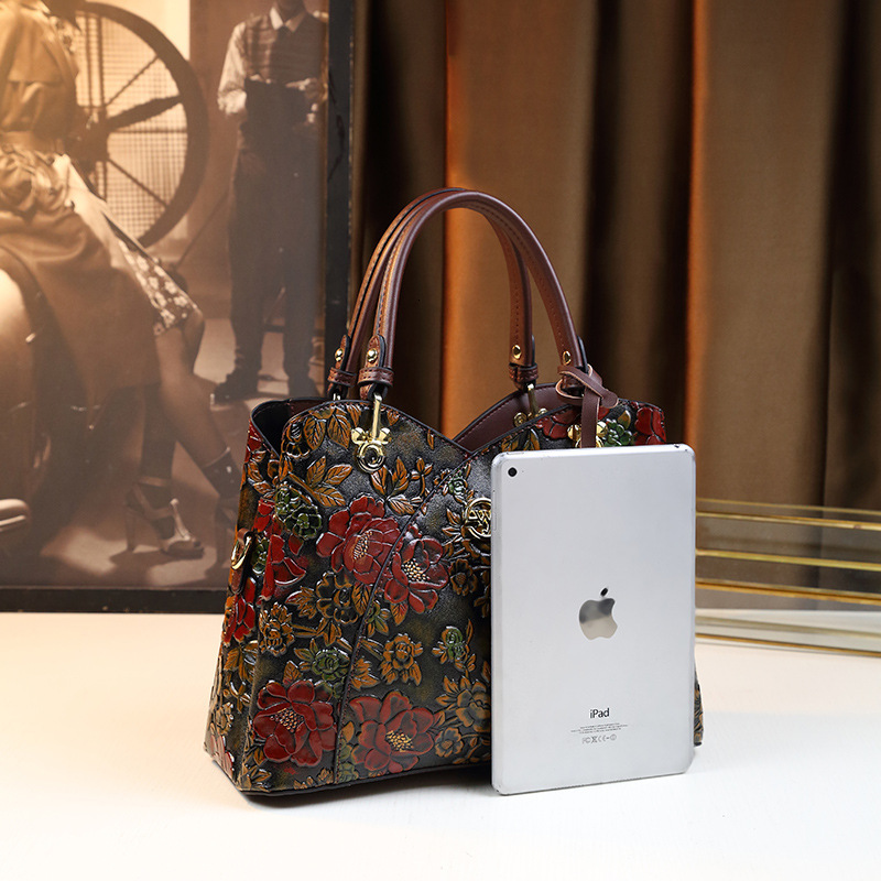 New Blossoming Wealthy Middle Aged Mother Handbag With Temperament Single Cross Shoulder Women's Bag 7959