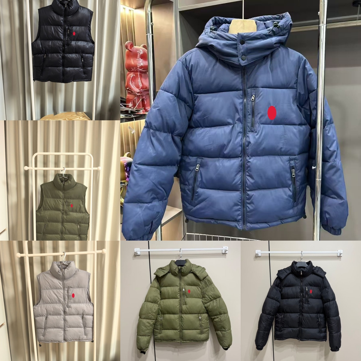 Men's Small Horse Down Embroidery Fashion Logo Male Thickened Clothes Handsome Warm Collar Casual Winter Jackets