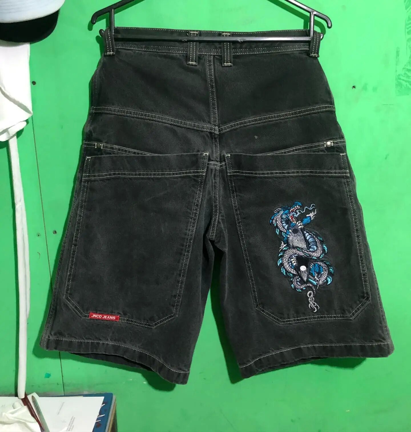 Y2k denim Mens Jeans Designer Jeans For Men Jeans street hip-hop graphic black loose Gothic men's shorts