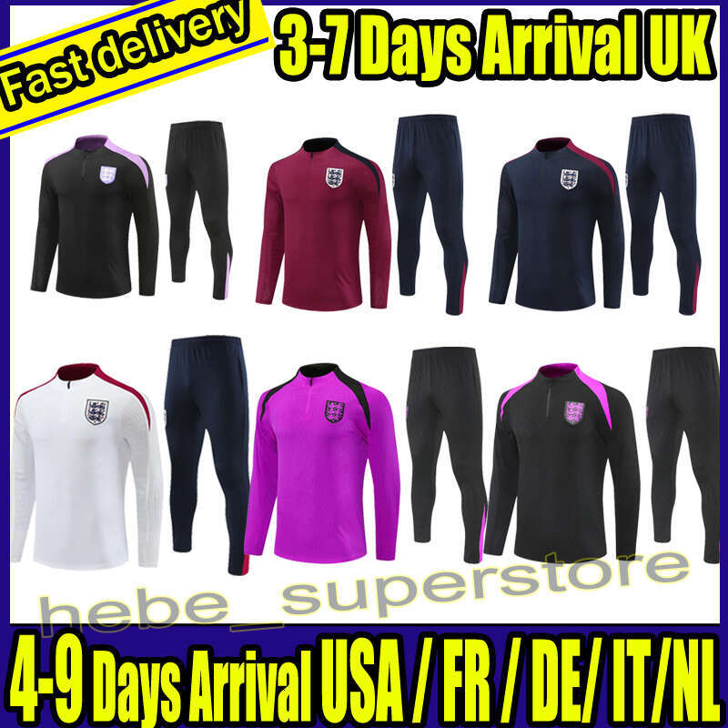 Tracksuit 2024 2025 2026 England BELLINGHAM KANE Rice national team Soccer jerseys Short sleeved match training Training Suit GREALISH football kids kit uniforms