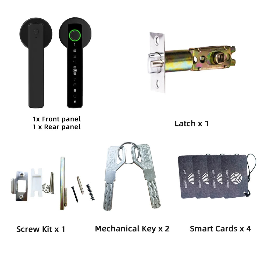 RAYKUBE M5 Tuya BLE Fingerprint Door Lock Digital Electronic Lock with Password/Key/IC Card/ Smartlife/ Tuya APP Unlock 250402