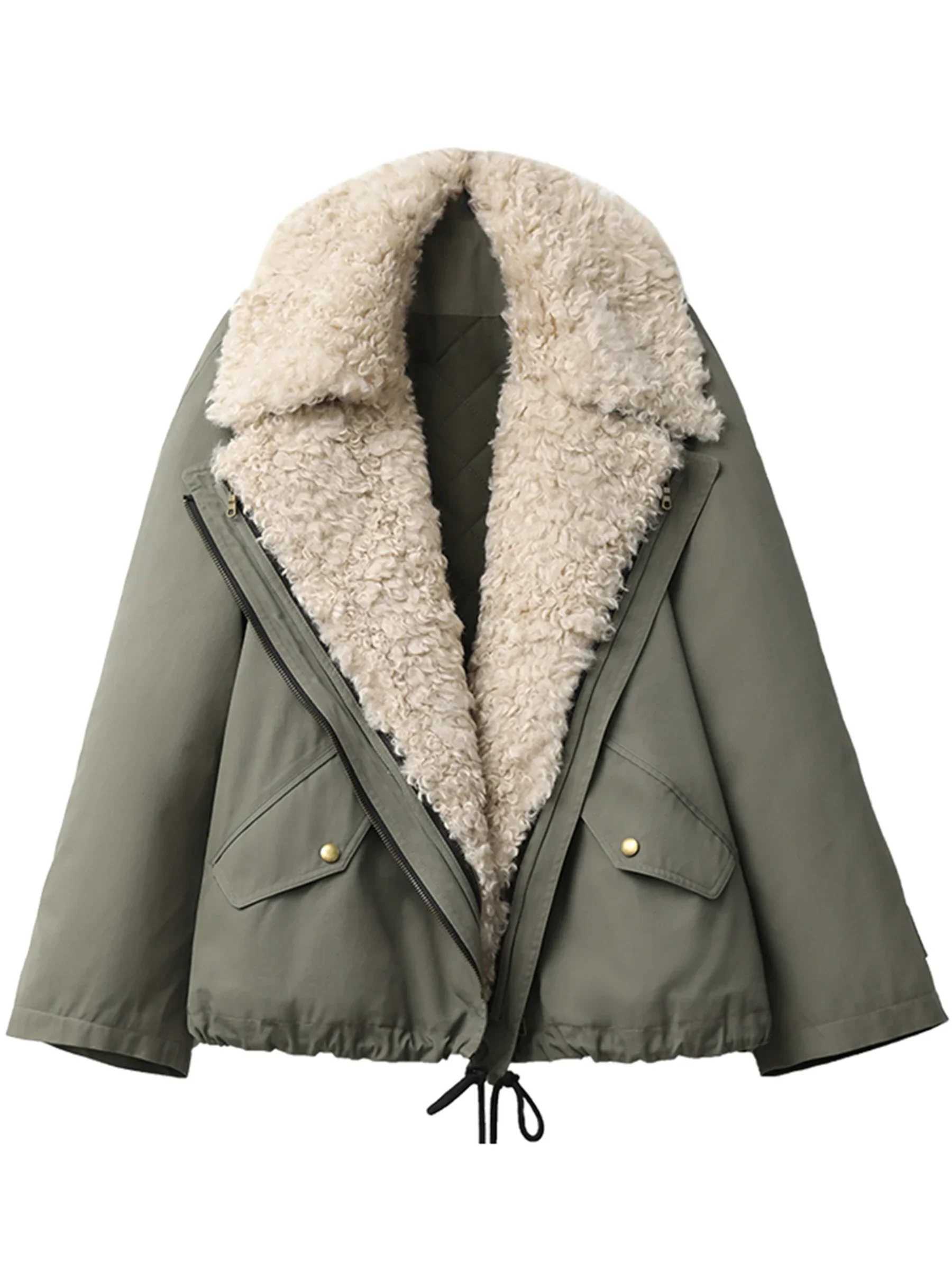 CHIC VEN Women Coats Streetwear Loose Casual New Retro Motorcycle Cotton Jacket Thick Warm Female Overcoat Autumn Winter 2024 J251103