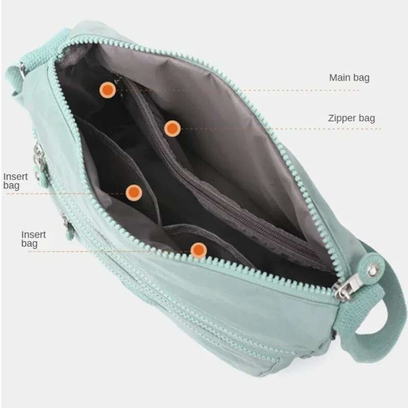 Women's Messenger Large Capacity Shoulder Polyester Fashion Cosmetic Simple and Versatile Handbag Crossbody Bag Purses