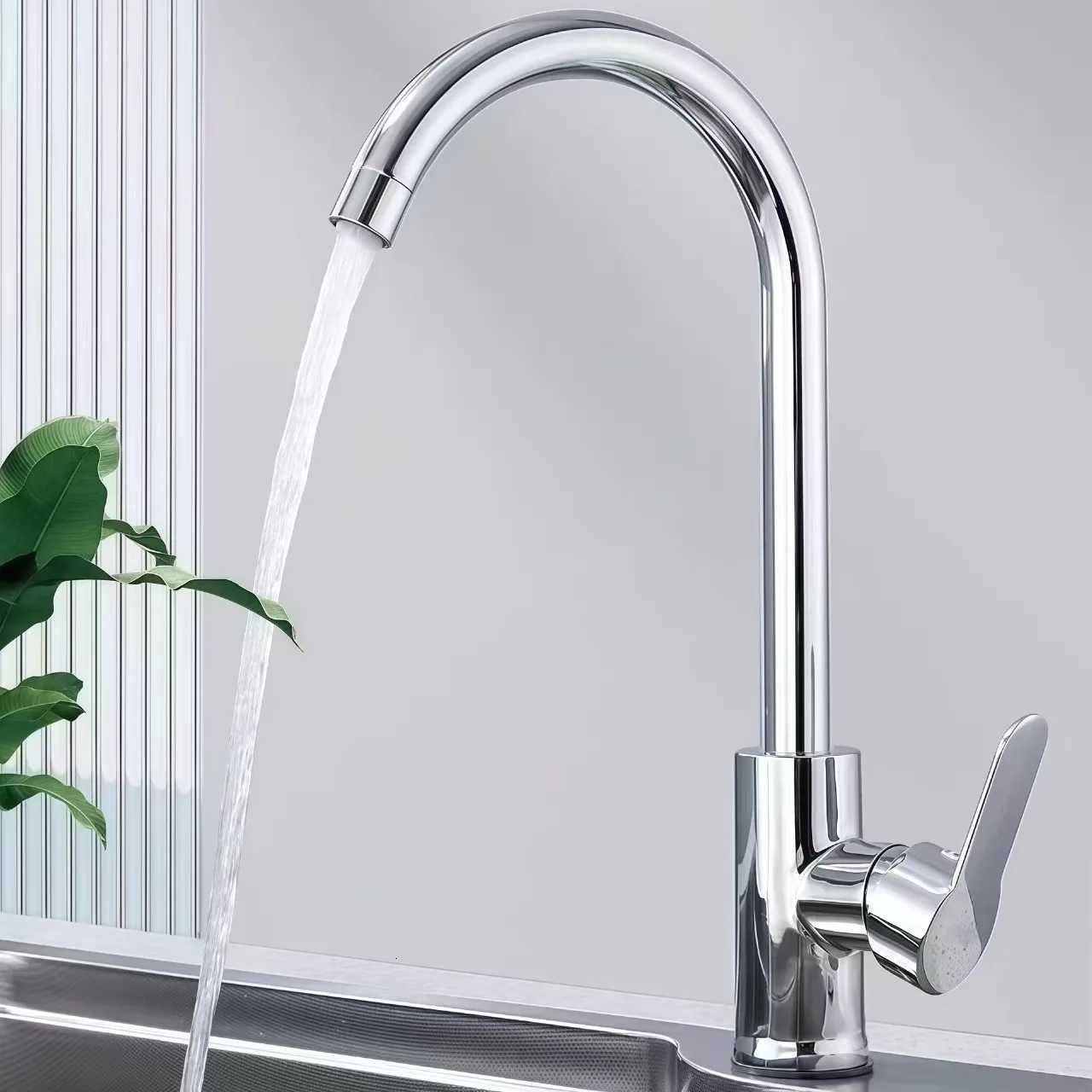 Household Hot and Cold Mixer Tap Kitchen Faucets Deck Mounted Chre Single Handle Sink Dishwasher Copper Alloy Faucet Y251104