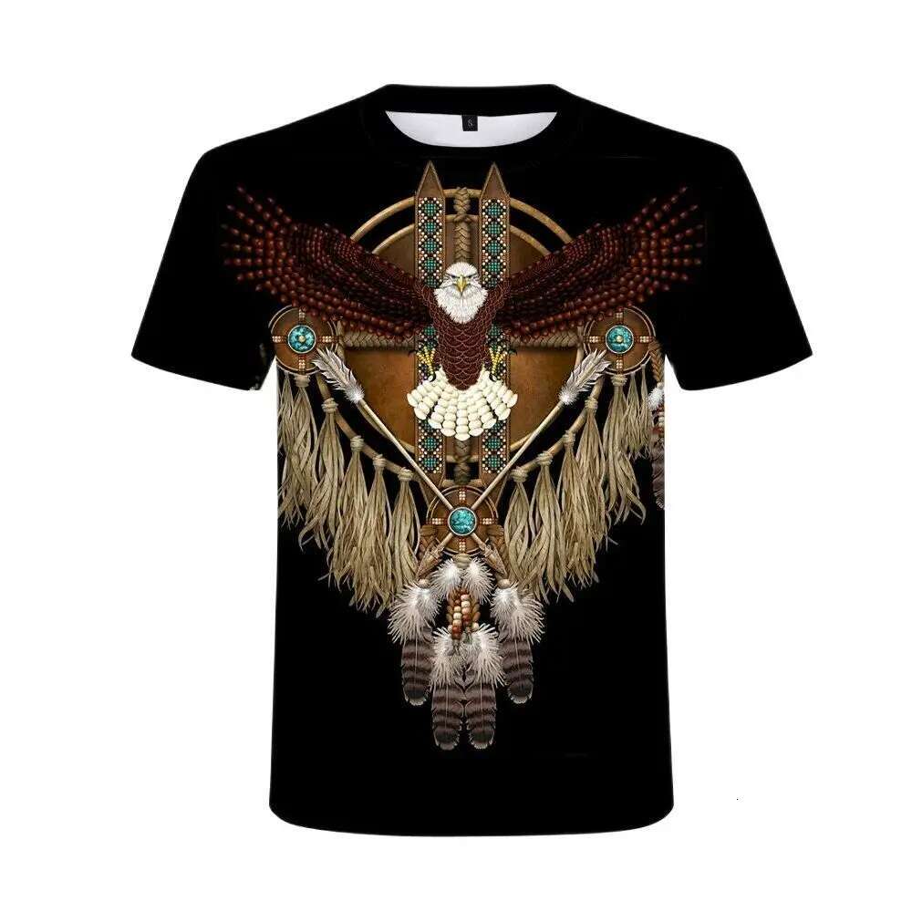Egyptian Civilization Mural Totem 3D Haruku Print Men's And Women Summer Street Hip-Hop Retro Round Neck Short Sleeve T-shirt