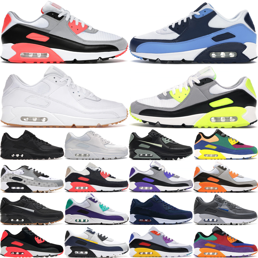 Men Women Sneakers Classic 90s Running Shoes Leather Designer Sports Triple Black White Reverse Laser Blue Infrared City Pack Outdoor Trainers Size 36-46