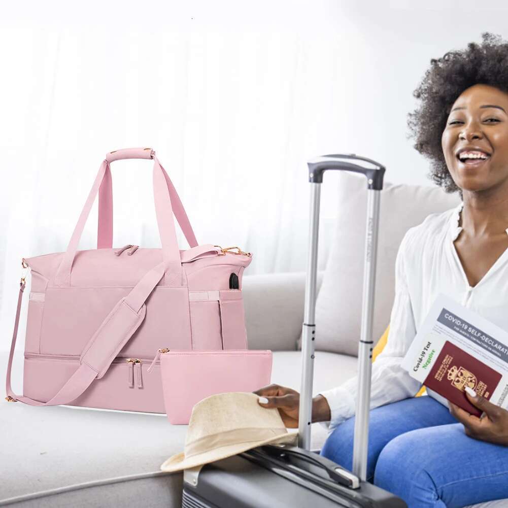 Bag Nylon Sports Backpack With Shoe Compartment Women Portable Gym Bags Weekend Fiess Training Handbag