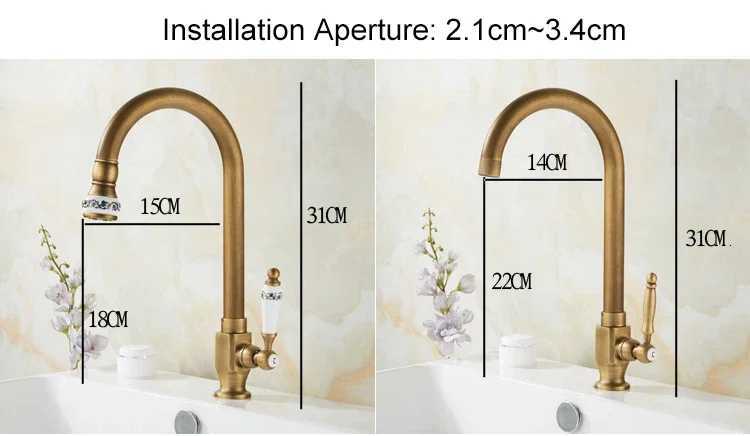 Kitchen Sink Faucet Ceramic Antique Bronze Finished Cold Water Only 360 Swivel Rotation Single Hole Outdoor Balcony Faucet Tap Y251104
