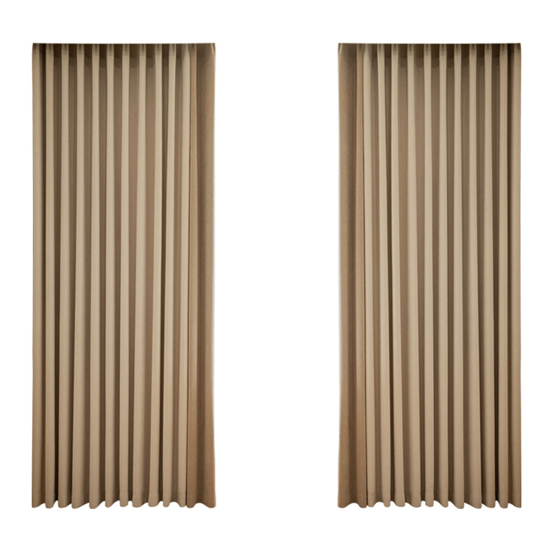D323 French thick jacquard chenille full blackout curtain fabric living room bedroom soundproof custom curtain finished product
