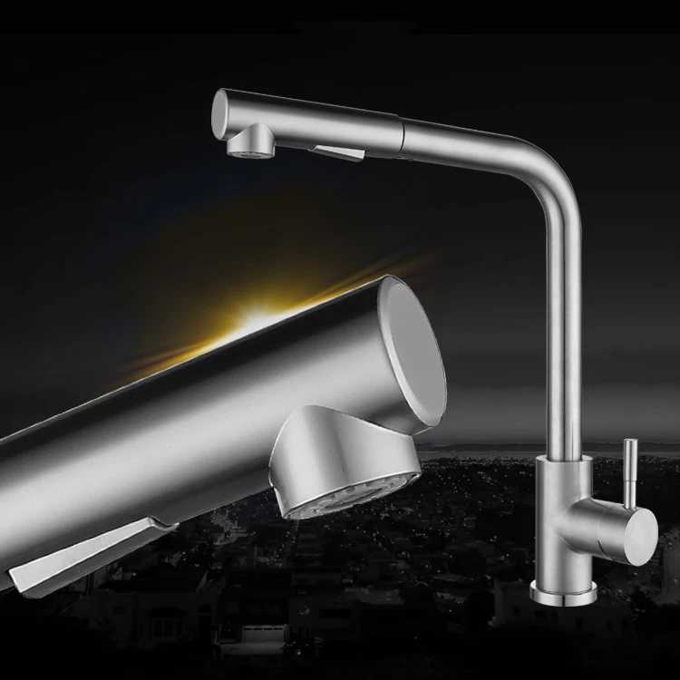 7 Word Touch on Kitchen Sink Faucets Stainless Steel Hot Cold Pl Out Kitchen Mixer Tap Bed Nickel Touch Kitchen Faucet Y251104