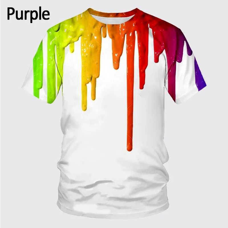 Summer New Fashion Graffiti 3D Printed Mens Summer Round Neck Short sleeved T-shirt W250403