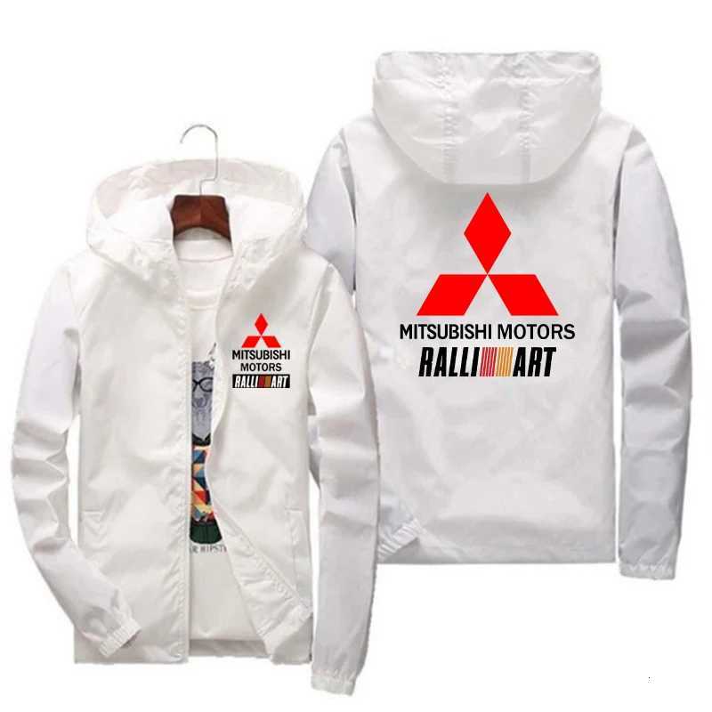 2025 New Streetwear Mens Casual Business Jacket Raincoat with Hood Zipper Fashion Outdoor Mitsubishi Racing Rally WindbreakerT251104