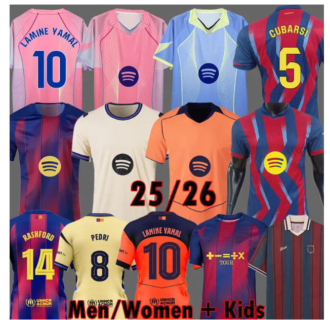 25 26 BARCOLA soccer jerseyS PEDRI GAVI LEWANDOWSKI FC camiseta de futbol LAMINE YAMAL RASHFORD 2025 2026 anolecrab football shirts barcalona kit men kids set 3XL 4XL