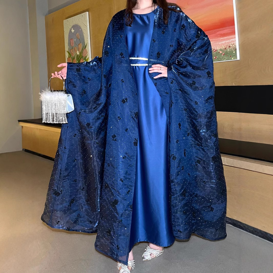 Women's Muslim Clothing Abaya Simple Rose Skirt Set Robe Abaya Maxi Dresses Islamic Clothing