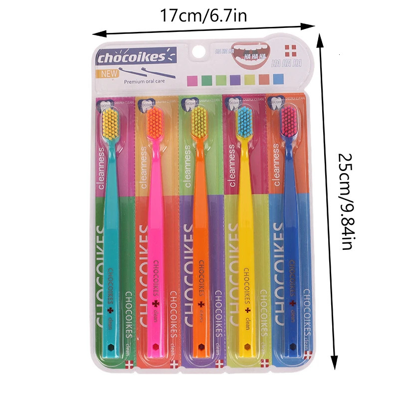 5pcs ultra soft color mens adult home toothbrush orthodontic oral hygiene sensitive gums 250325