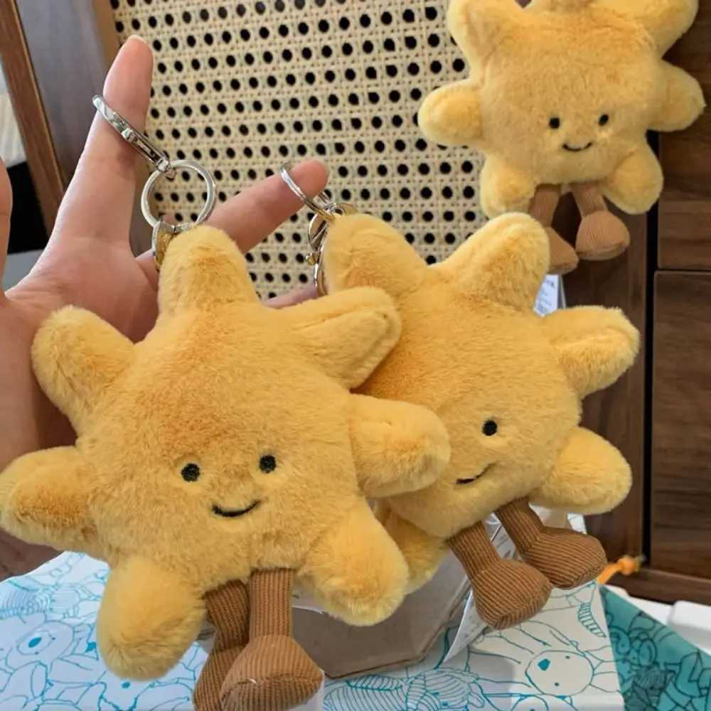 Fashion Cartoon Sun Bag Charm Soft Cute Sunflower Keychain Portable Plush Toy Keychain C251104