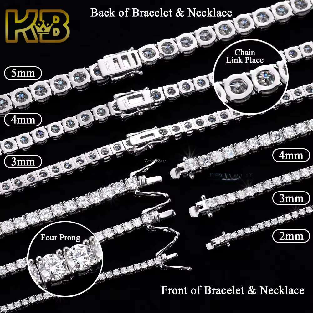 Sterg Sier VVS Moissanite Stones Necklace Perfect Dia Tennis Chain for Any Ocn