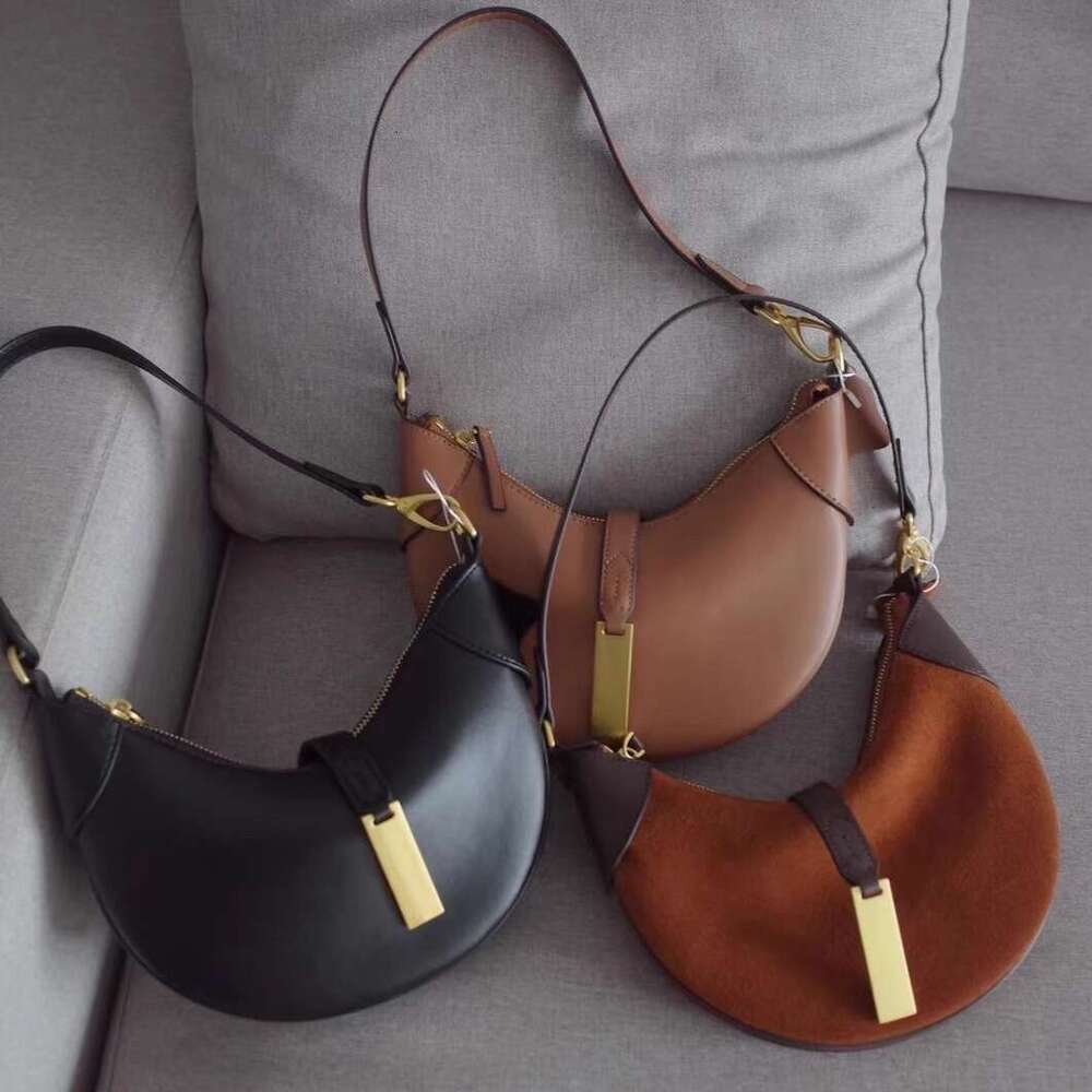 Shoulder Bags New ID Bag polo bags Large Designer Pony Mini Crescent Bag Suede Leather Stitching Coffee Half Moon Clutch Handbags Shoulder Bags Horse Tote Women bag