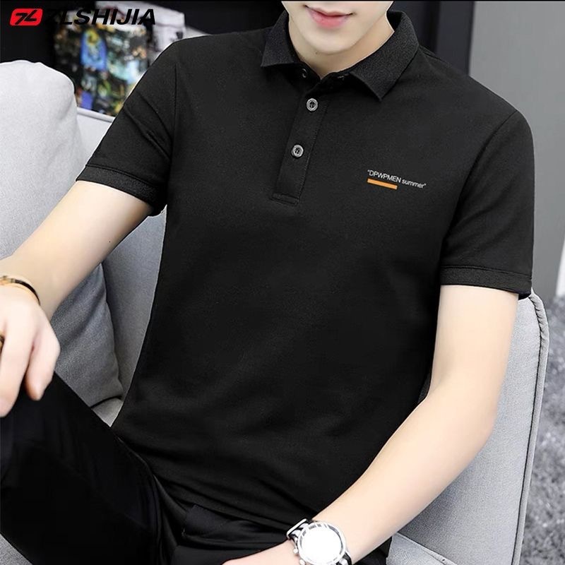 Men's Short Sleeve T-shirt Turn-down Collar Polo Shirt Trendy Ins Summer Embroidery Simple Casual Half Designer Polo Shirt Sleeve Top Wholesale