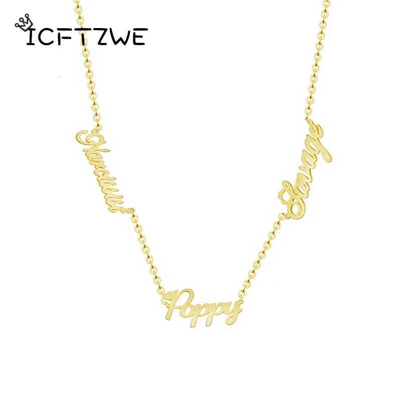 Custom Multiple Name Necklaces For Women Gold Plated Stainless Steel 2 3 4 5 Names Necklace Family Christmas Jewelry GiftXJ251104