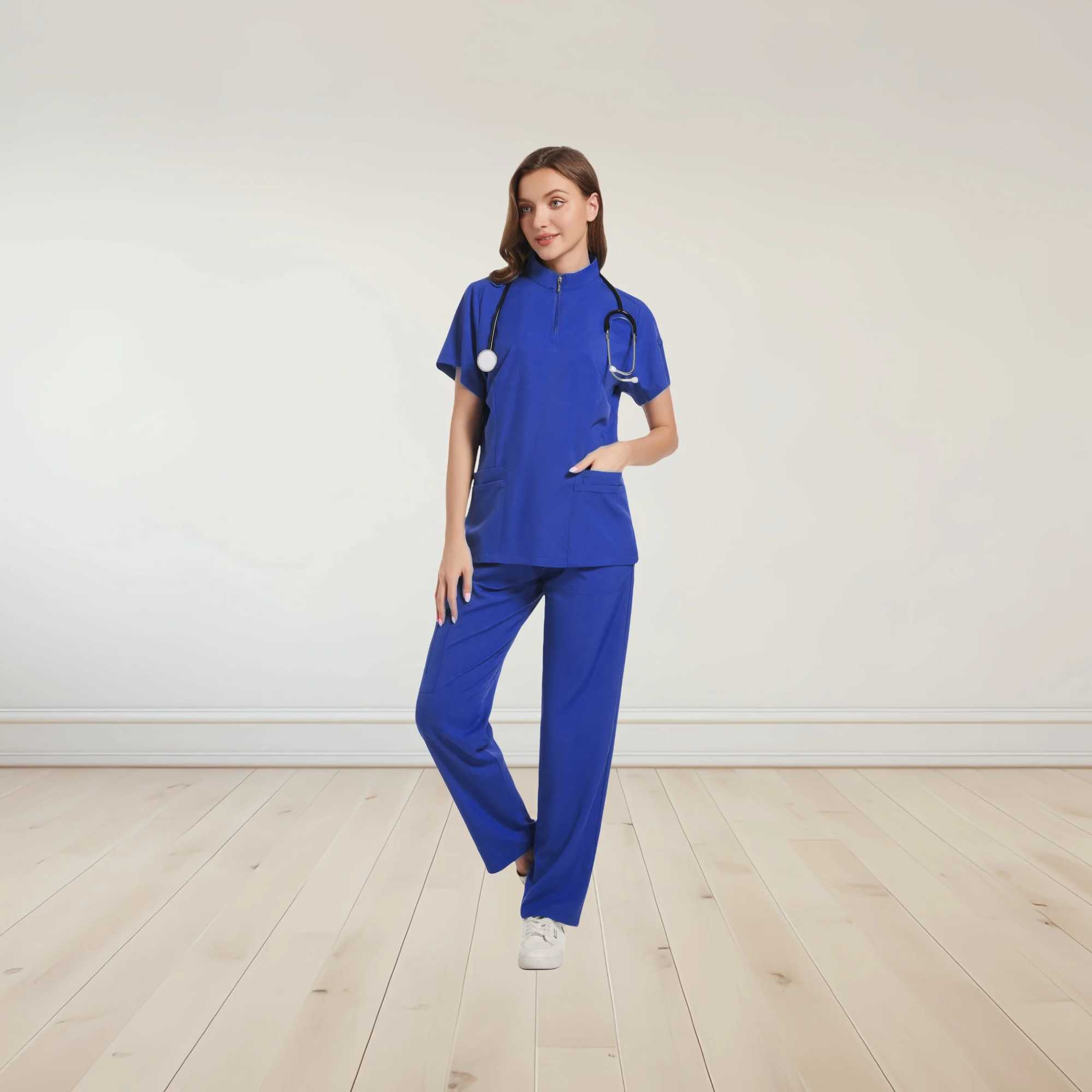 Summer Anti-Wrinkle Premium Fabric Clinical Nurse Uniforms Medical Scrubs Sets Surgical Blouse Grooming Doctor Uniforms Dentist W251104
