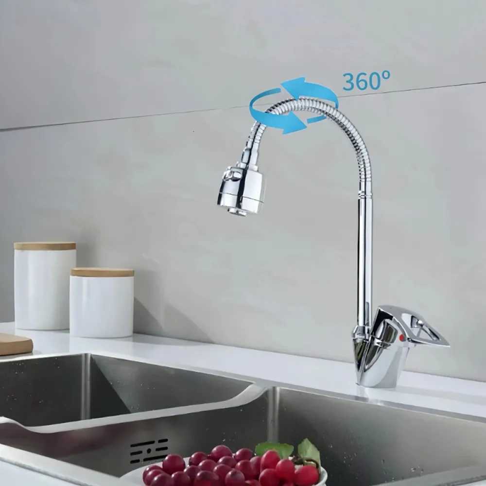 2 Modes Kitchen Faucet 304 Stainless Steel Faucet ible 360 Rotation Chre Kitchen Sink Faucet Deck Mount Cold Hot Water Y251104