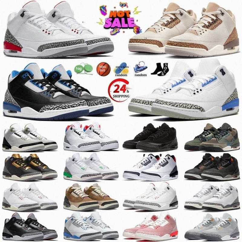 Basketball Shoes 3 sneakers Blue mens womens black cement grey white green fire red lvory fear pack midnight navy shoe womanAs2X#