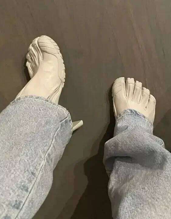 Five Finger Toe Fashion Novel Women Black/pink/white High Heel Ankle 2025 New Elastic Mesh Cloth Luxury Socks Boots