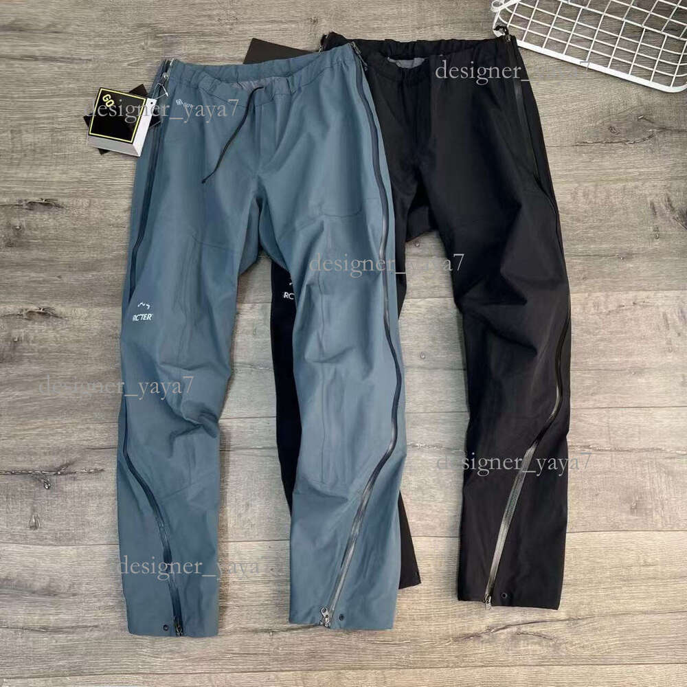 1:1 Designer Pants Mens Arct Ski Pant Rain Pants Hiking Pant Ski Trousers Lightweight Waterproof Rain Over Pants Windproof Full Zipper Sweatpants Outdoor Hiking