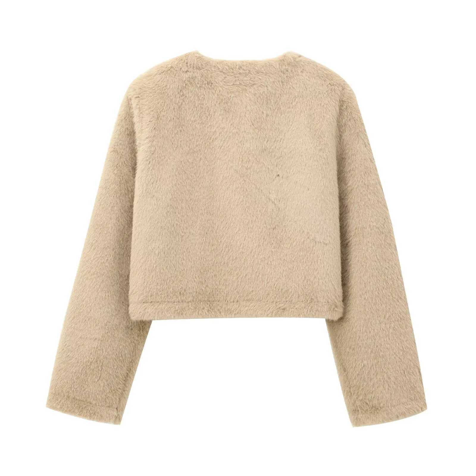 BSAY Autumn New Product 2025 Womens Simple Fashion Casual Round Neck Single breasted Decorative Short Coat J2511031