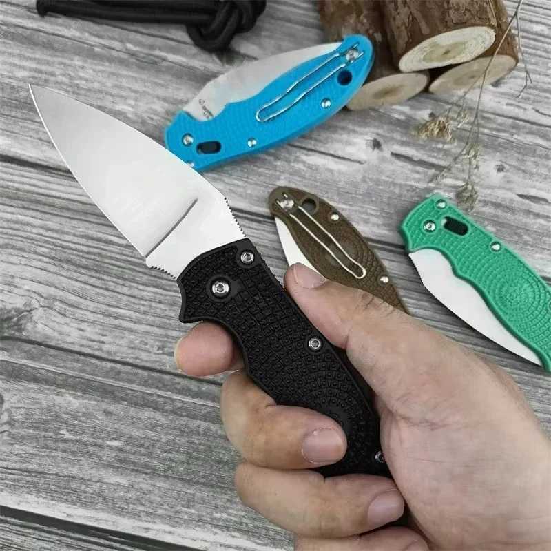C101 Pocket Folding Knife Outdoor Hunting Tool Survival Multi functional Tactical Outdoor Knife Nylon Fiber Optic Handle EDC KnifeT250402