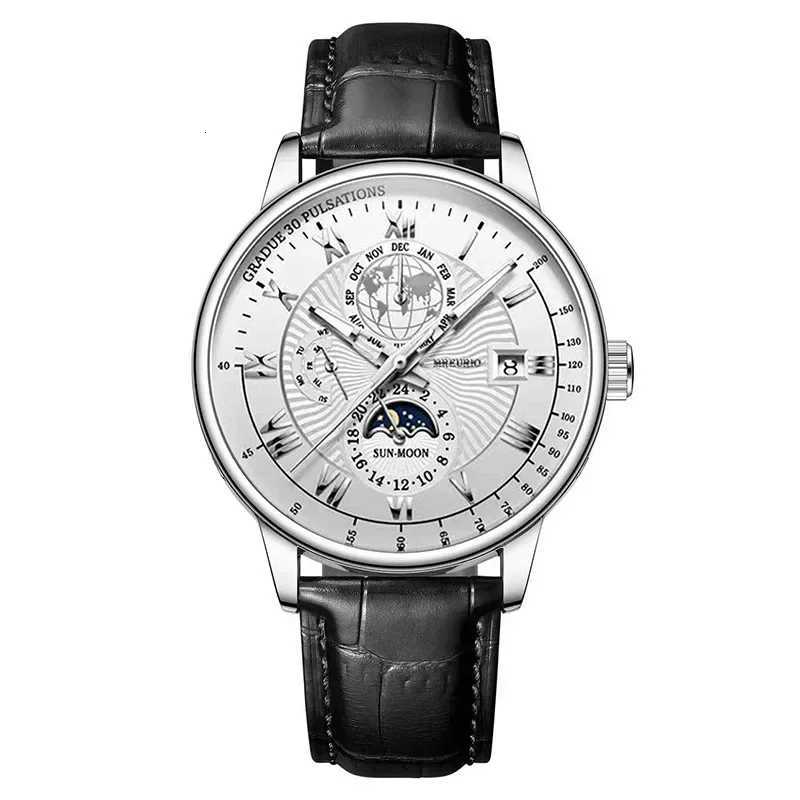 Mens Watch New Fashion Leather Waterproof Luminous Top Brand Luxury Mens Quartz Wristwatch Men Sport Casual WatchesT251104