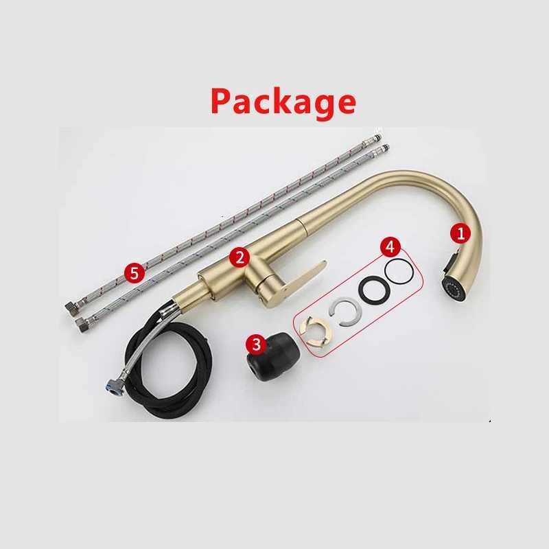 Kitchen Pl-out Faucet 360 Rotation Dual-mode Outlet Hot and Cold Faucet Stainless steel GoldWhiteGun GrayBlack Y251104