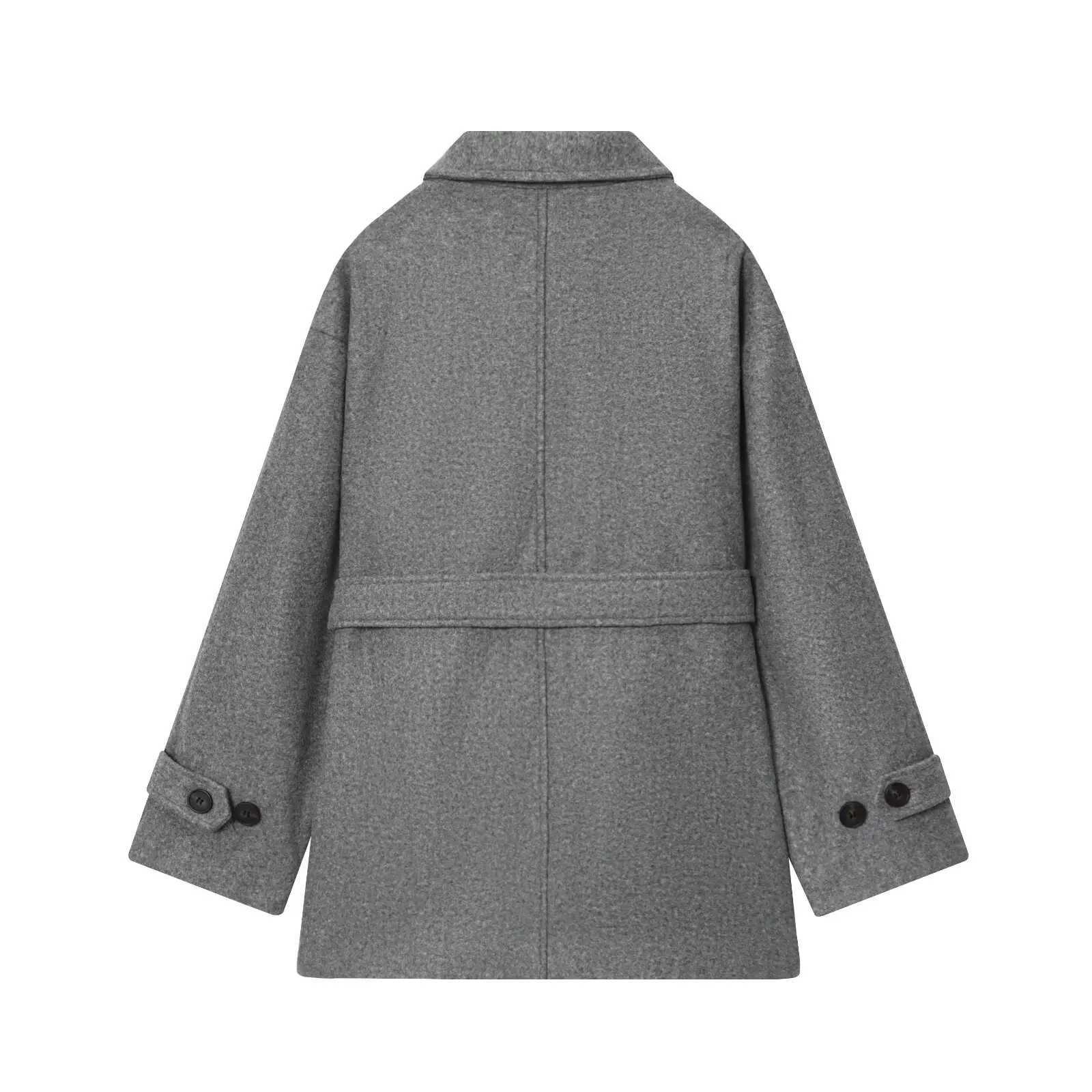 DiYiG Women 2025 Autumn New Fashion with Belt Casual Coat Retro Long Sleeve Joker Button Slim Long Sleeve Coat Outerwear Mujer J251103