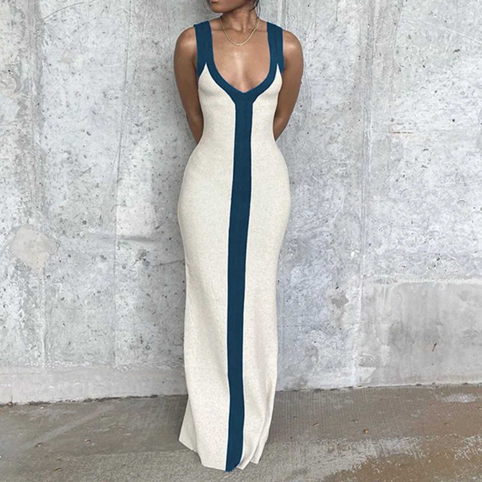 Summer Sexy V-neck Slip Draped Maxi Dress Gown Straps Patchwork Elegant Prom Dress Club Party Outfits Casual Strtwear Vestido X2504031
