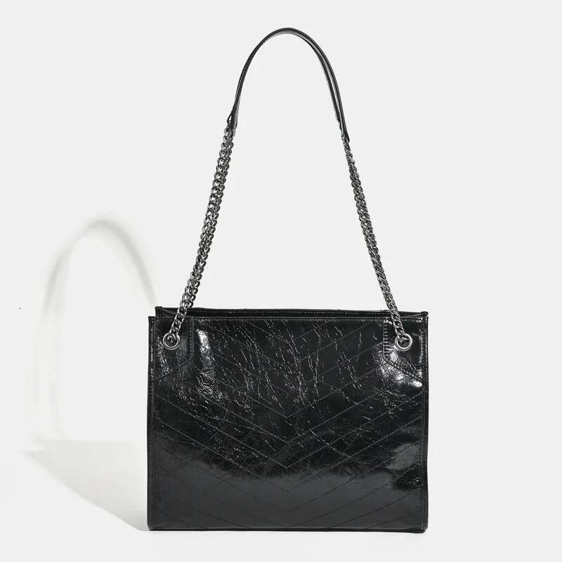 Genuine Pitot 2025 New Design Oil Wax Head Layer Cowhide Vintage Ing Ladies Large Capacity Chain Shoulder Bag