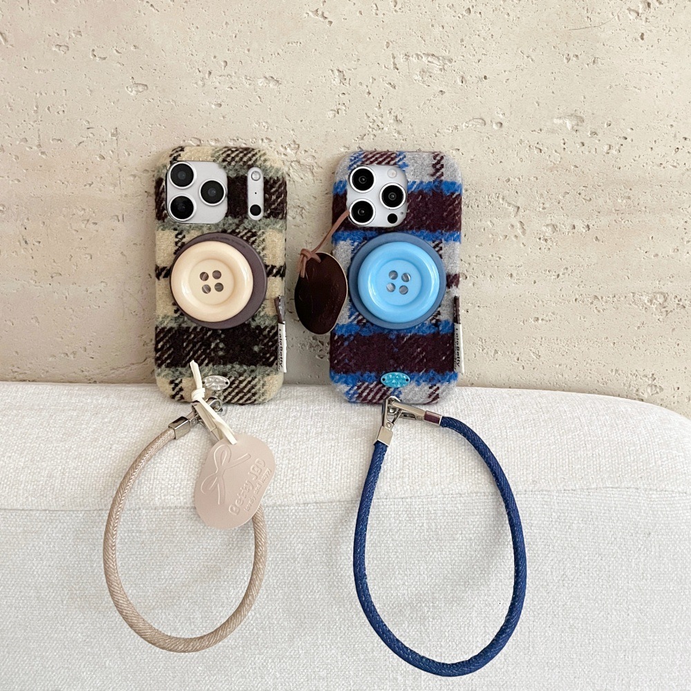 Velvet Color-Block Phone Case Compatible with iPhone 17/16 Pro Max Button Stand iPhone 15/14 Pro Personalized