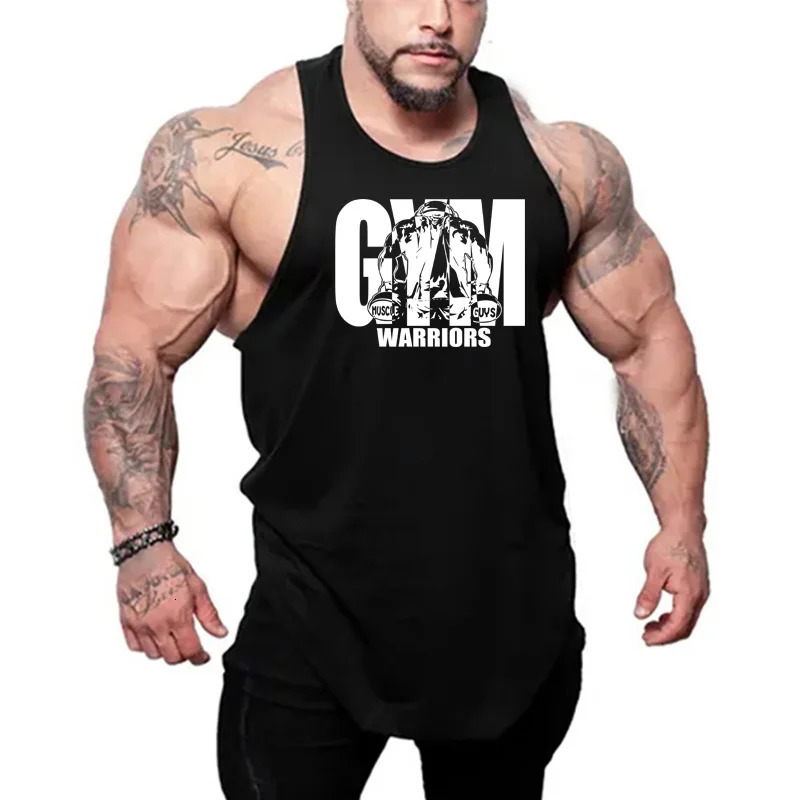 Gym Fitness Muscle Singlets Cotton Breathable Sleeveless T-Shirts Mens Casual Sport Tank Tops Summer Bodybuilding Loose Vests 250402