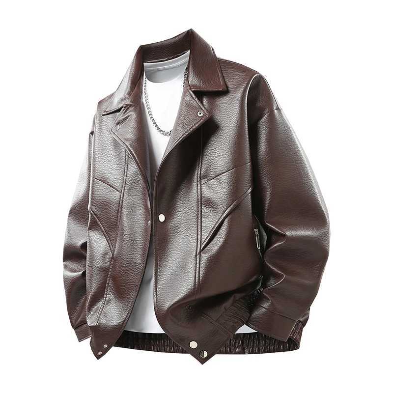 Outdoor Highquality Fashion Trend Autumn and Winter Imitation Leather Jacket Mens Outdoor Versatile Breathable Warm Top J251103