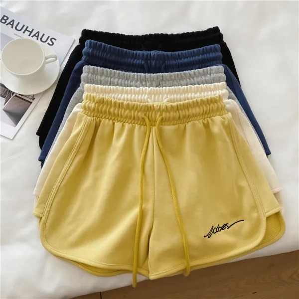 Womens Yoga Shorts High Waist Loose Wide Leg Shorts Solid Color Sports Casual Outdoor Running Cotton Comfort Summer 250403
