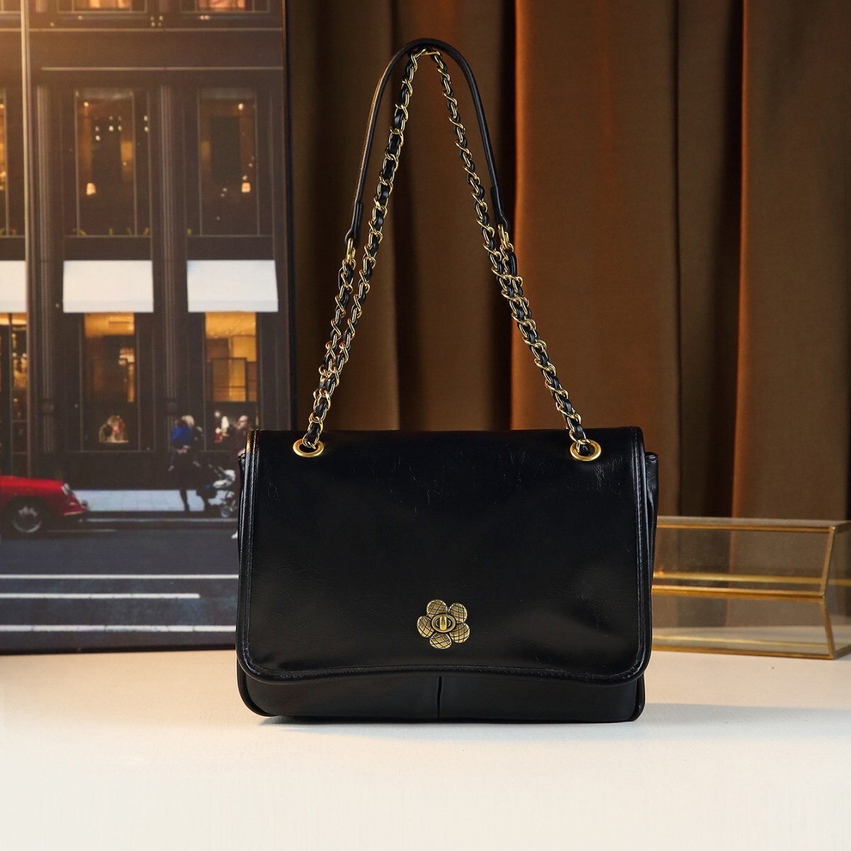 Guangzhou Women's Shoulder Small Fragrant Style Fashionable And Versatile Armpit Bag, High-End Texture, Large Capacity Soft Leather Crossbody Bag